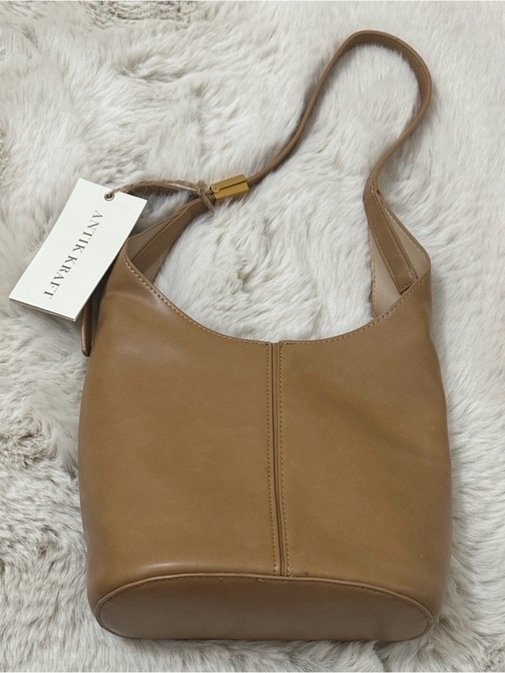 Antik Kraft Camel Tan Leather Hobo Shoulder Bag